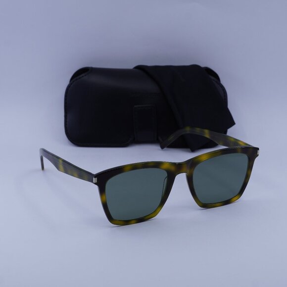 Saint Laurent SL281 SLIM 003 Square Sunglasses - Havana/Green - Picture 1 of 9